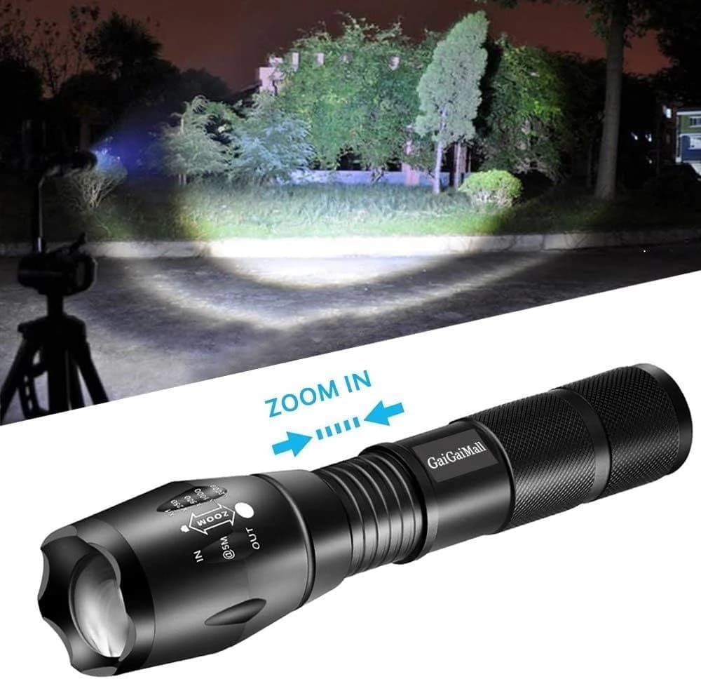 GaiGaiMall Military Grade High Lumen Flashlight Tactical LED Zoomable w/5 Modes product image