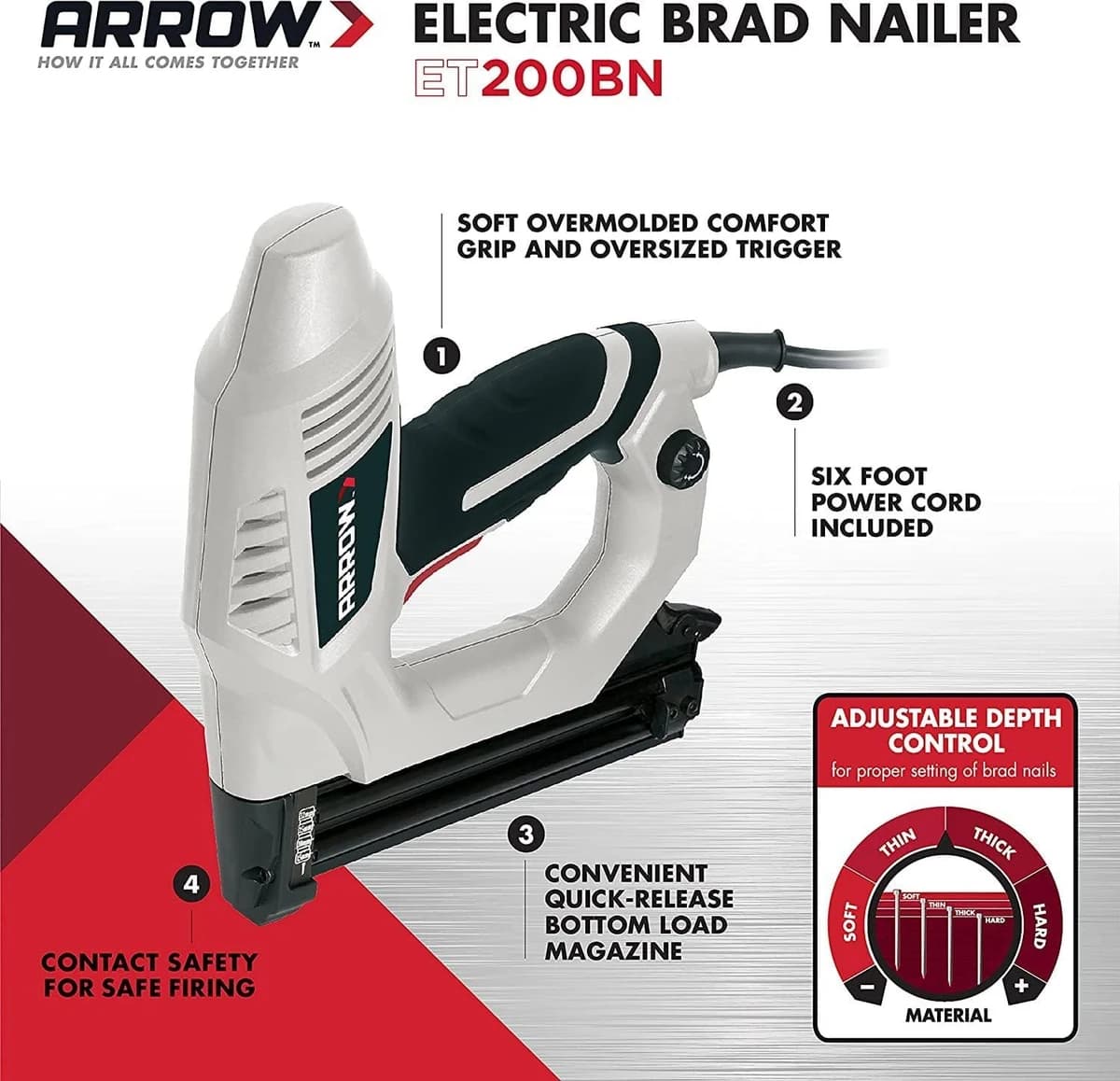 Arrow Heavy Duty Electric Brad Nailer Uses Brad Nails in 5/8", 3/4", 1" & 1 1/4" product image