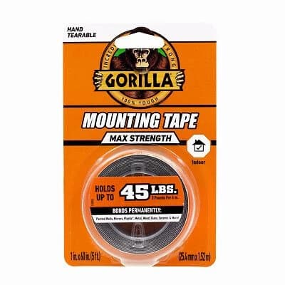 Gorilla Max Strength Mounting Tape, Double-Sided 1" x 60" product image