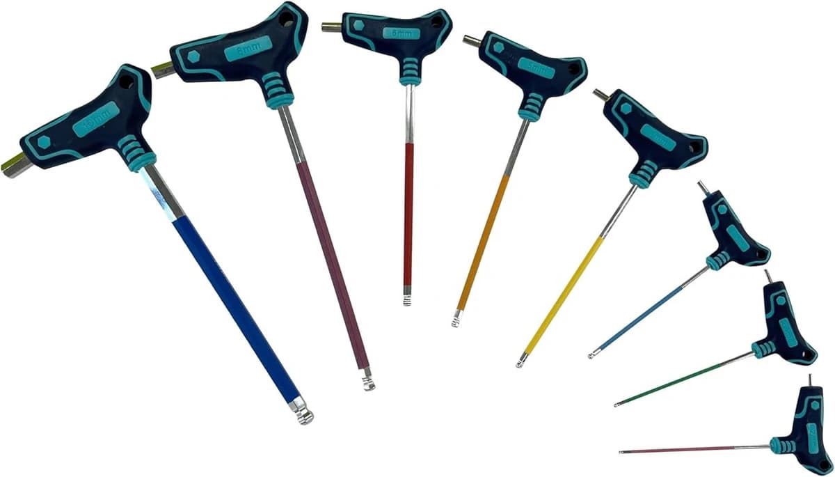 Eclipse Professional Tools Metric Colour coded T-Grip Hex Key Set (2mm - 10mm) product image