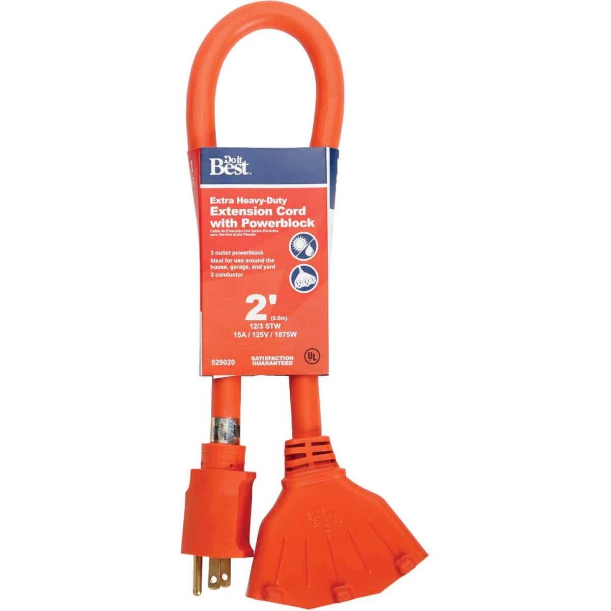 Do it Best 2' 12/3 Extension Cord with Powerblock product image
