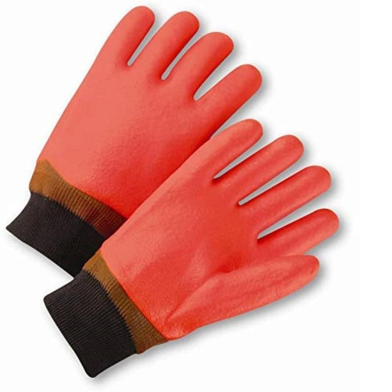 West Chester Brown Knit Wrist Orange PVC Cold Storage Glove product image