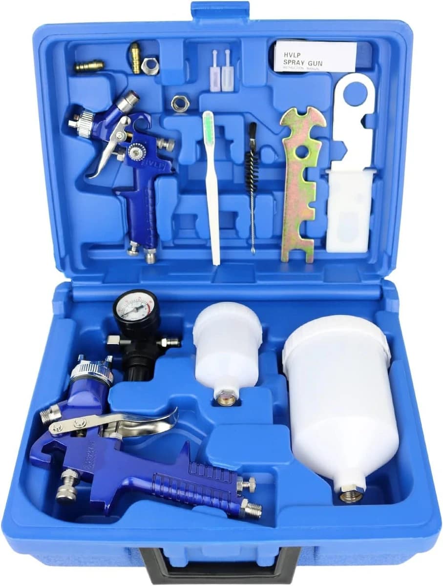 HVLP Air Gravity Spray Gun Set,2-Sprayer Paint Gun,0.8mm 150ml & 1.4mm 600ml product image