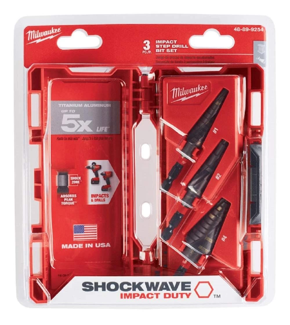 Milwaukee Shockwave HSS Impact Duty Step Bit Set 3pc product image