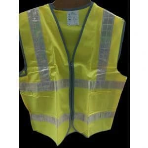 Traffic Vest 145 GSM - 3M Silver Plastic Reflective - Silver Zip - Yellow Lime product image