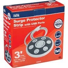 Do it Best 4-Outlet/4-USB 1800J White & Gray Surge Protector with 3' Cord product image