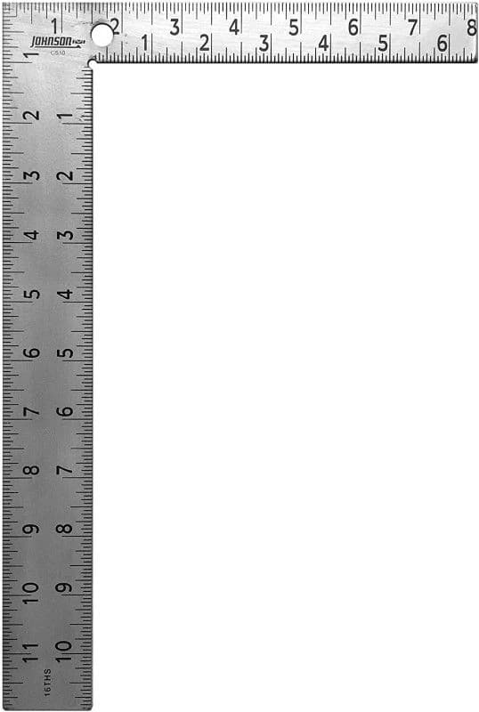Johnson Professional Easy-Read Steel Carpenter Square 8" x 12" product image