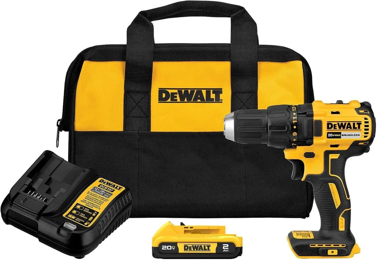 Dewalt 20V MAX Cordless Drill Driver 1/2", 2 Speed XR 2.0 Ah Battery and Charger product image