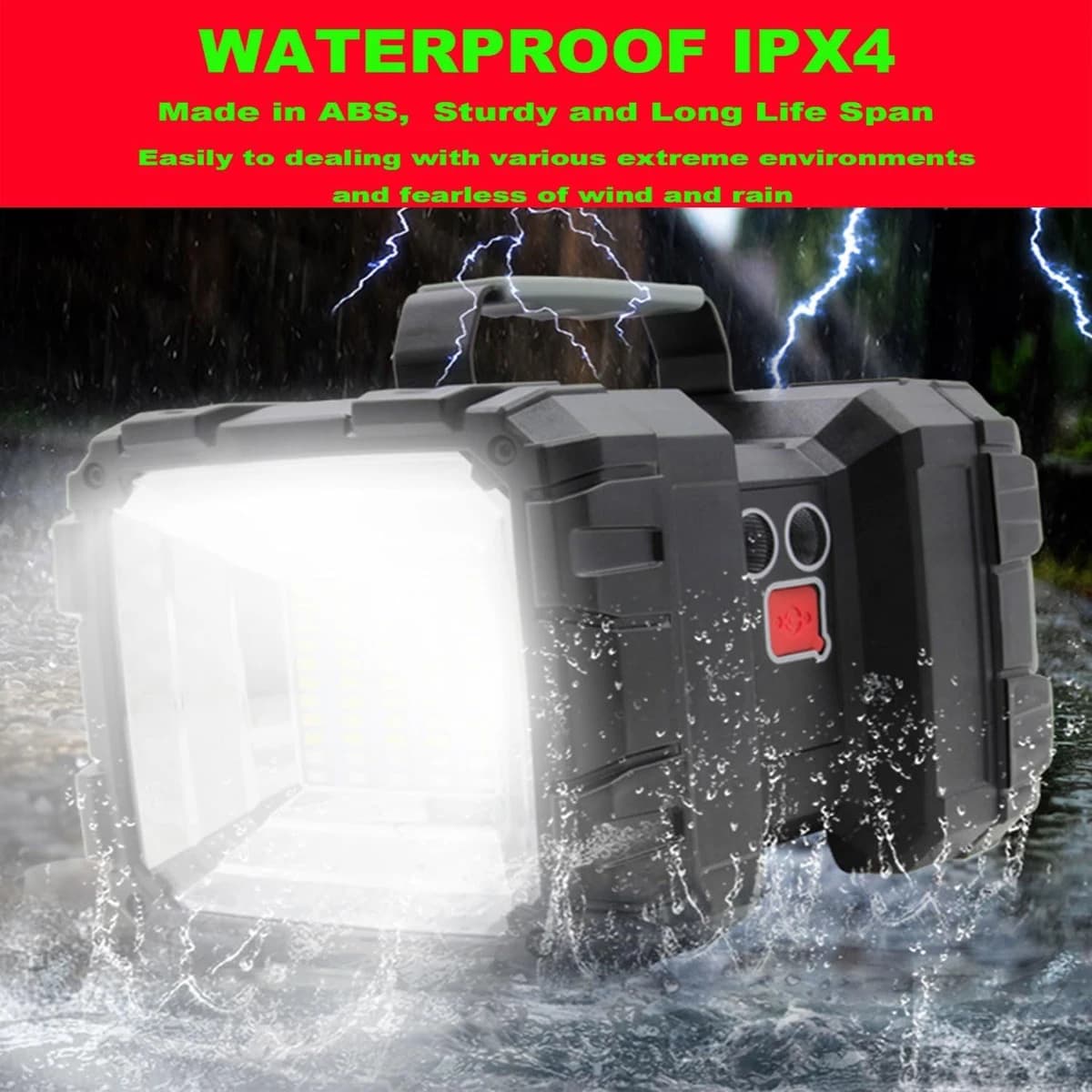 HAASHADA Rechargeable LED Searchlight, LED Spotlight 12000LM IPX4 product image