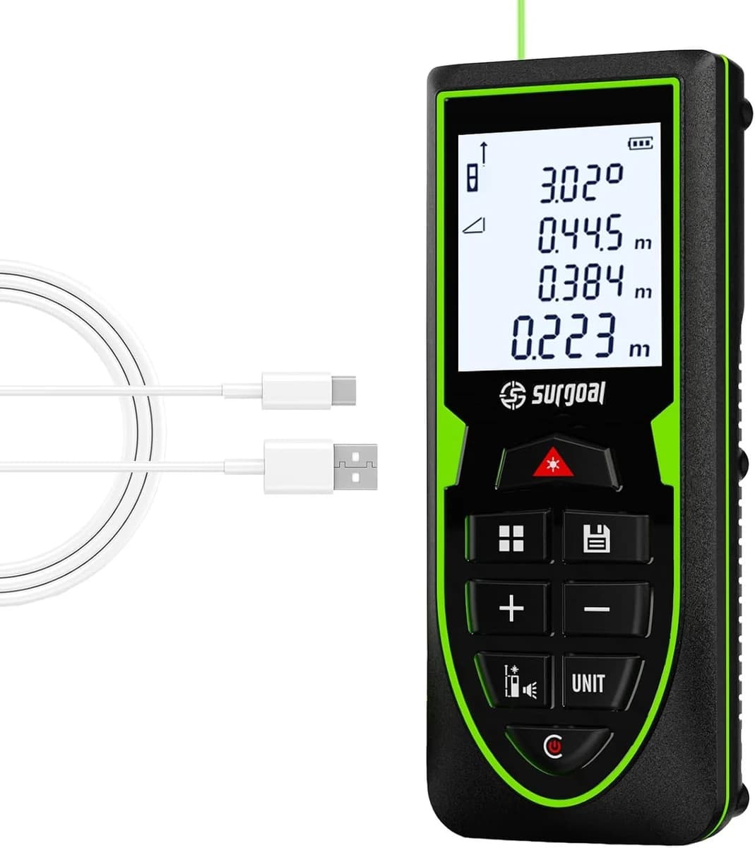 SG SURGOAL 393.7' (120m) Green Laser Distance Meter backlit LCD, ±2mm accuracy product image