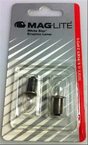Maglite White Star Krypton Replacement Lamps for 5-Cell C/D Flashlights, 2-Pack (LWSA501) product image