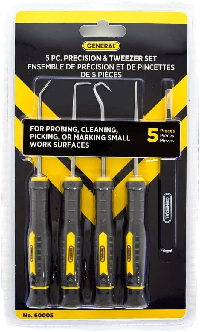 General Tools 5 pc Precision Probe, Pick and Tweezer Set for Crafts, Hobbies etc product image
