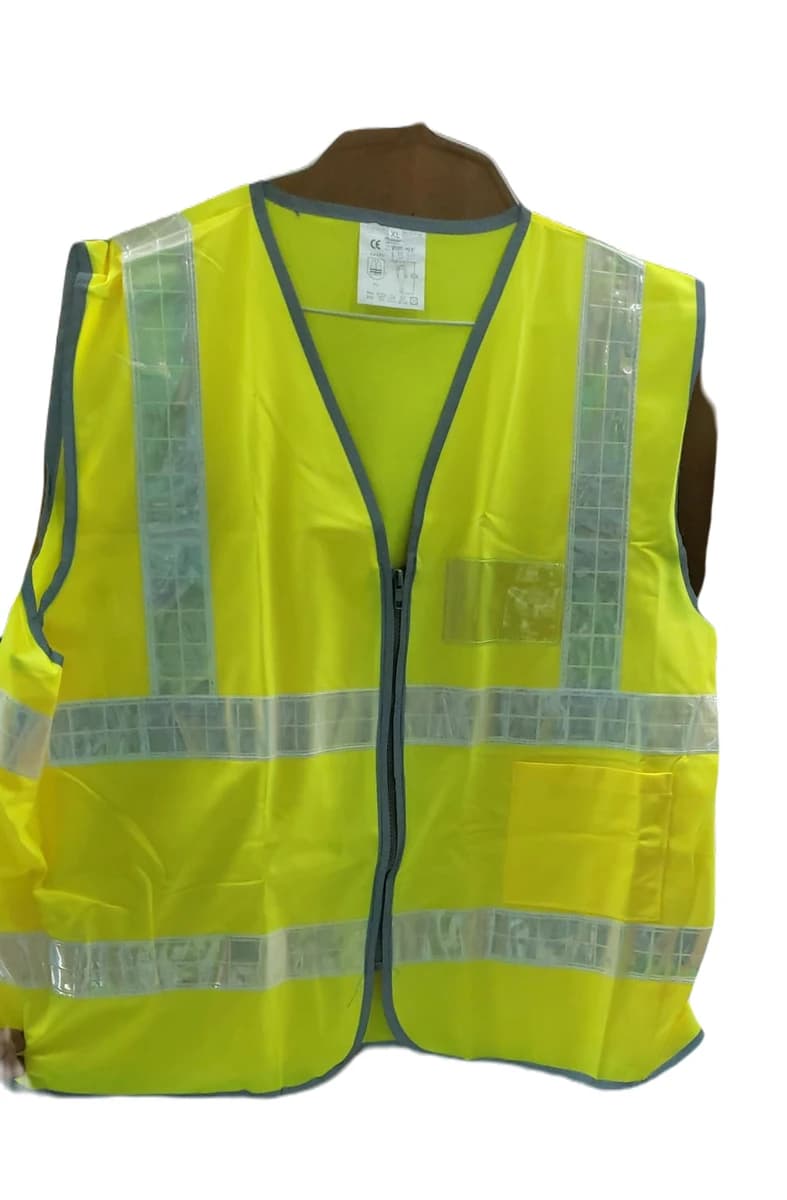 Traffic Vest 200 Denier - 3M Silver Reflective - Zip, ID Pocket - Yellow Lime product image