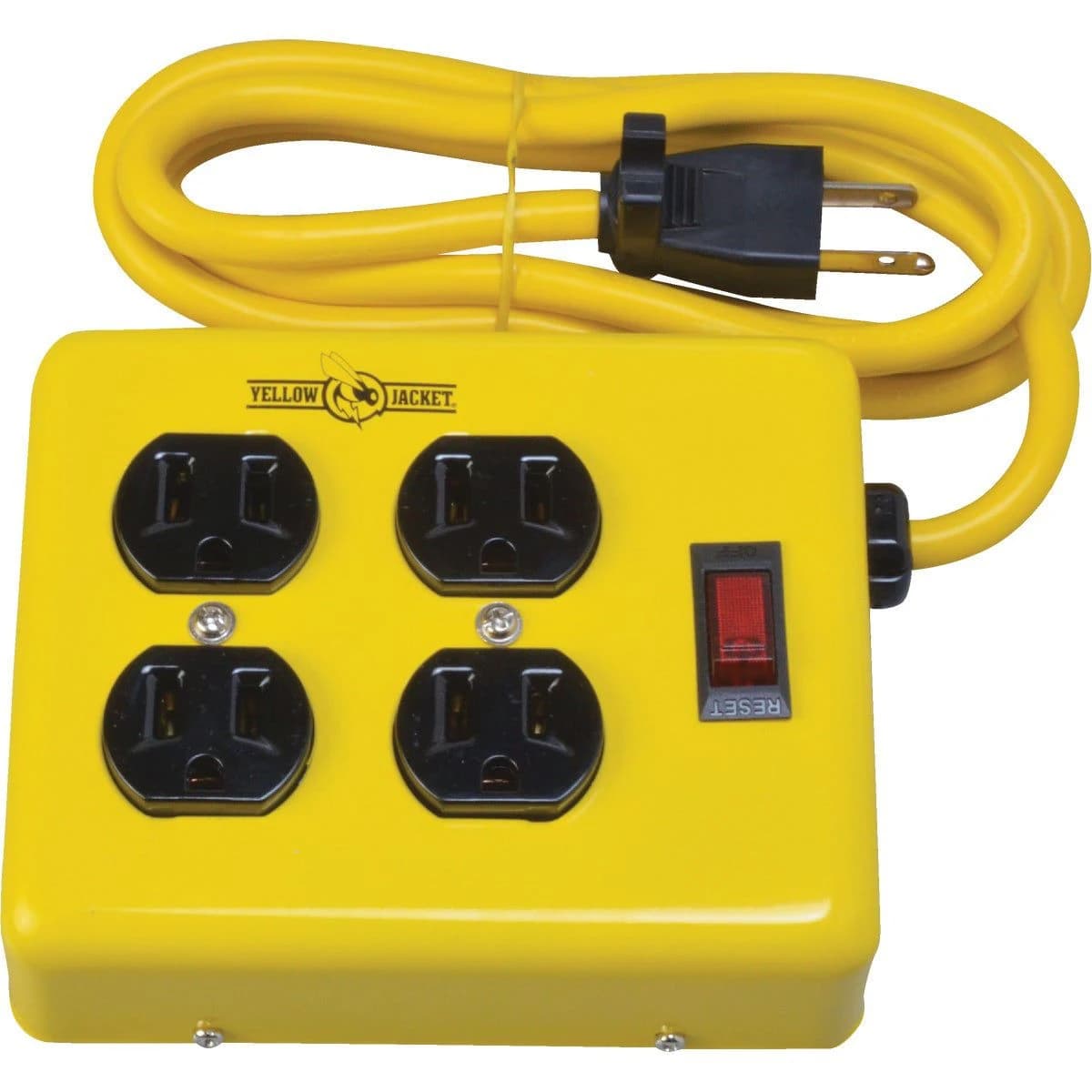 Yellow Jacket 4-Outlet Yellow Metal Power Strip with 4 Ft. Cord product image