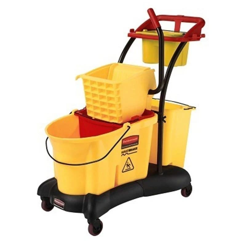 Rubbermaid - Mop Bucket with Trolley Mopping Wave Break (Yellow) product image