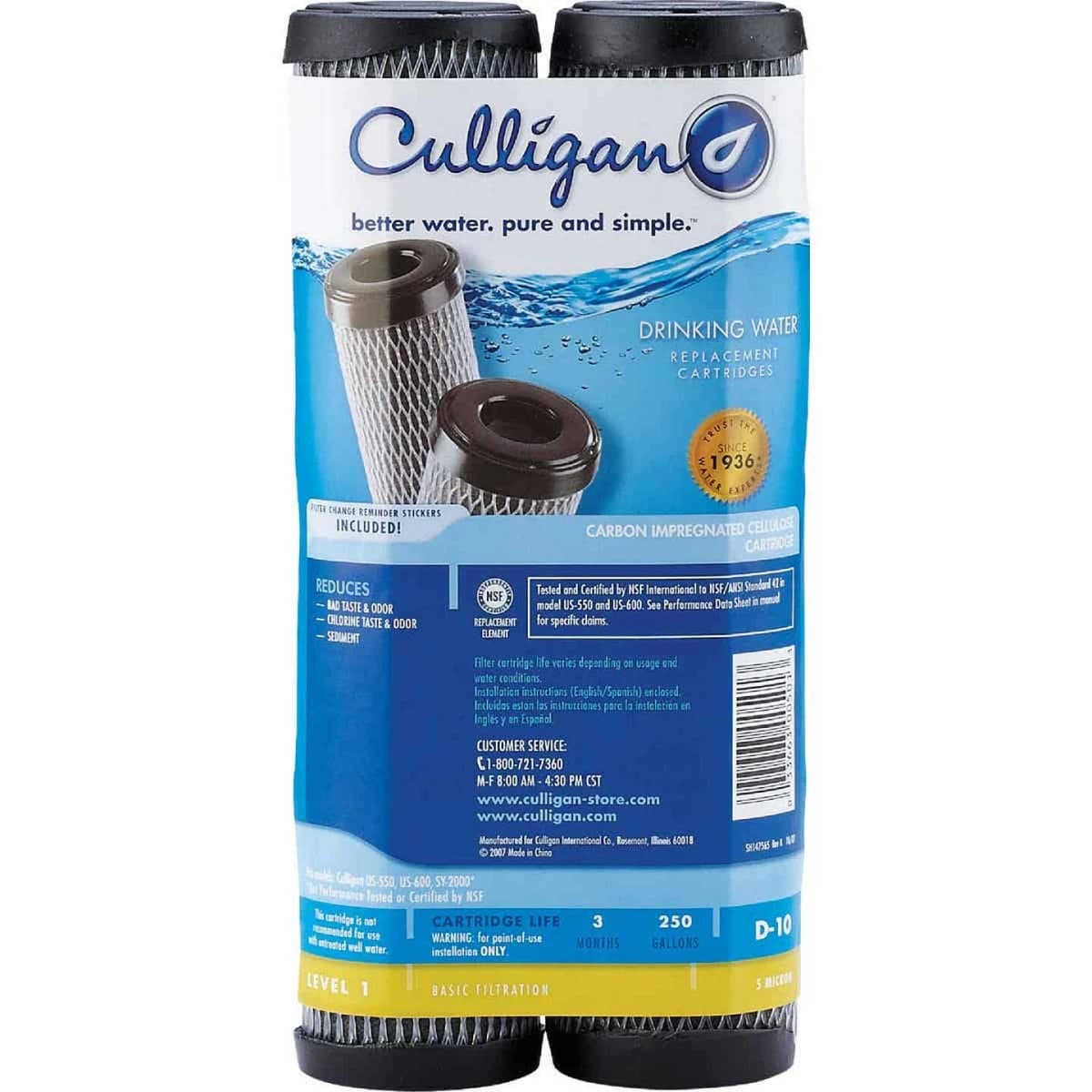 Culligan Under Sink Drinking Water Filter Cartridge, (2-Pack) product image