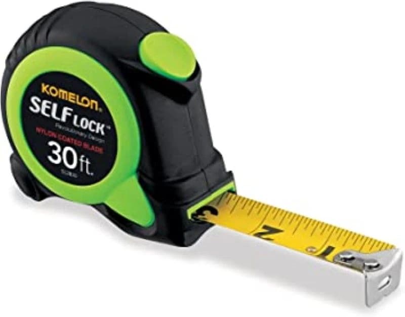 Komelon 30' x 1" Green Self Lock Measuring Tape product image