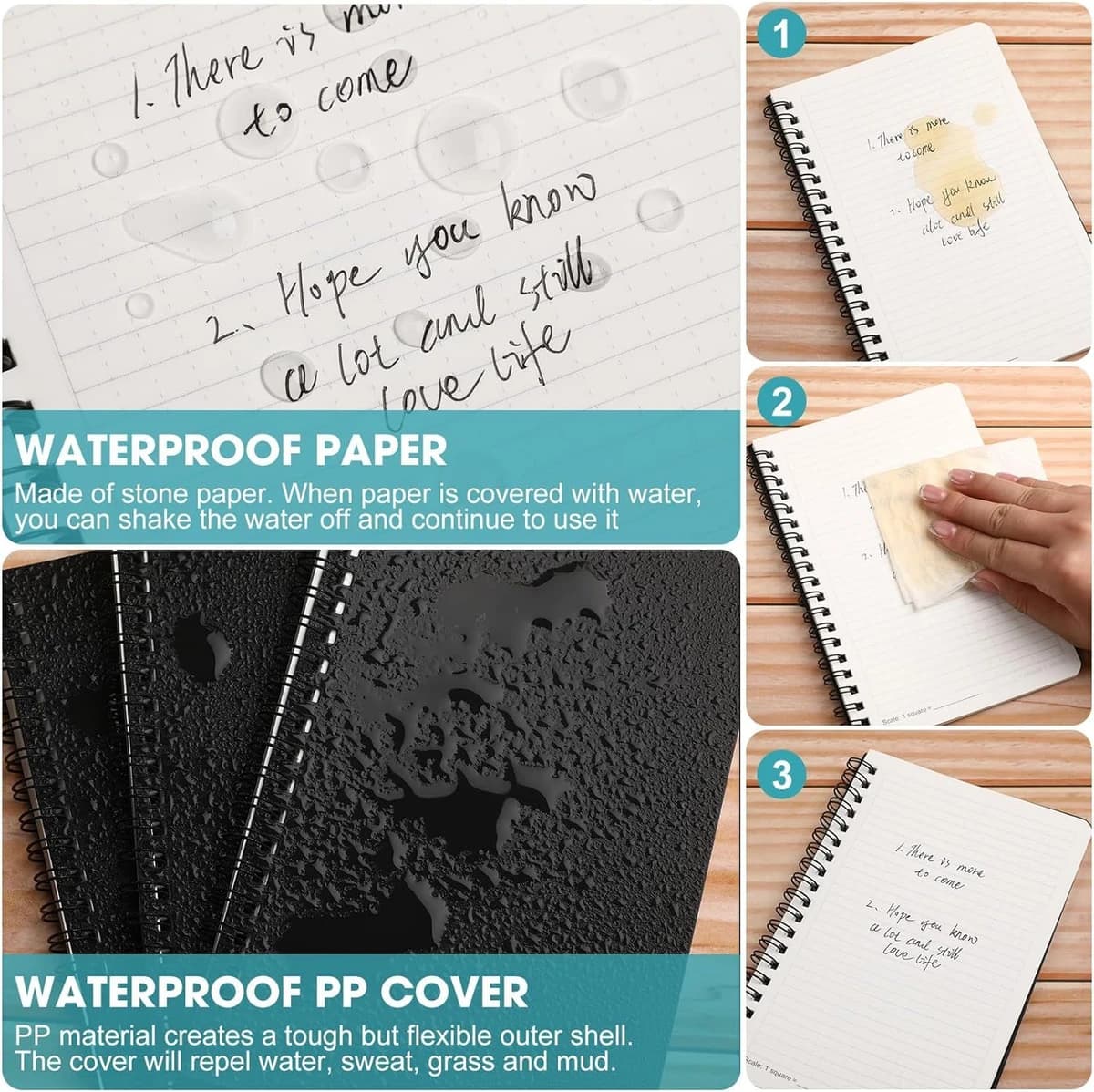 Jetec 5" x 7" Waterproof Spiral Notebook Stone Paper Tactical All Weather product image