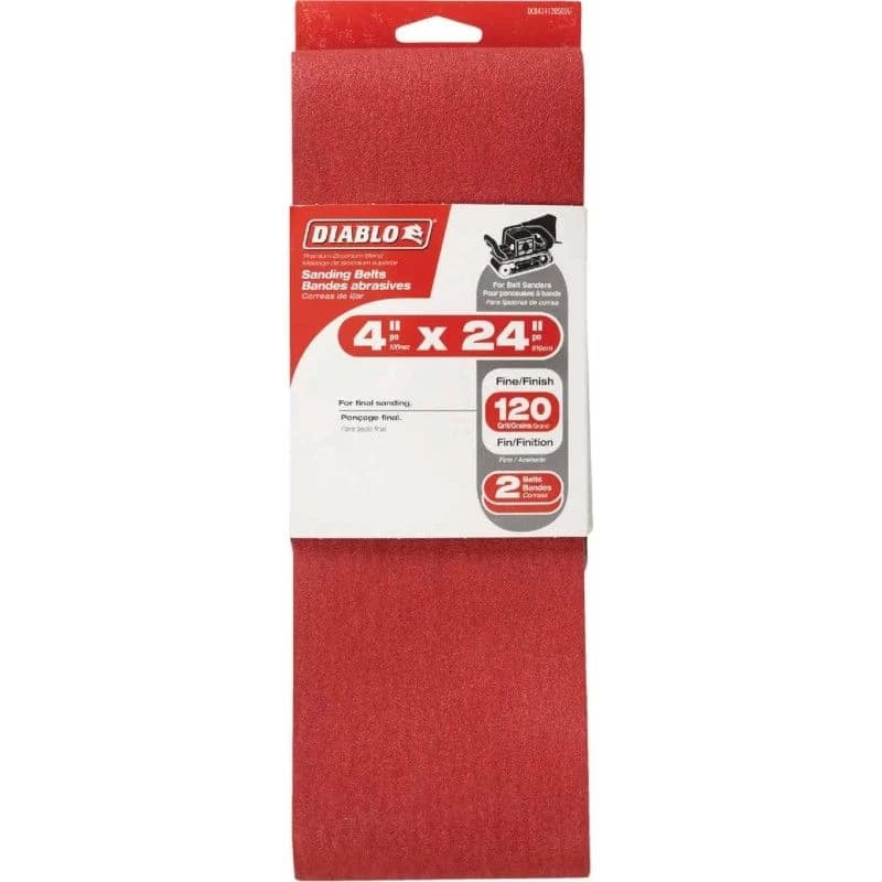 Diablo 4" X 24" 120 Grit General Purpose Sanding Belt (2-pack) product image