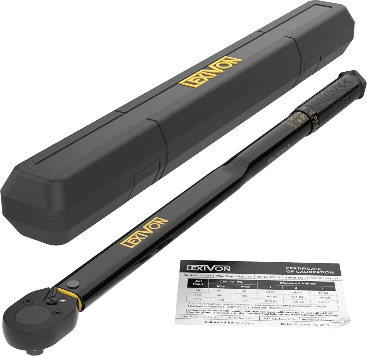 LEXIVON 1/2" Drive Click Torque Wrench 25-250 Ft-Lb/33.9-338.9 Nm product image
