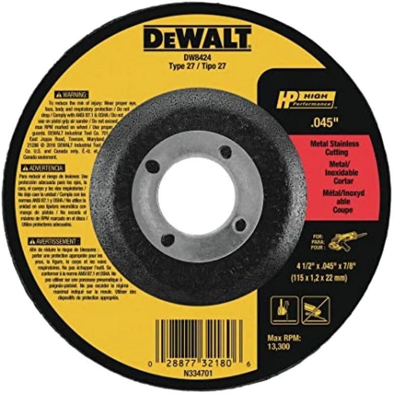 Dewalt Thin Metal Cutting 4 1/2 x .045 x 7/8 Abrasive Disc product image