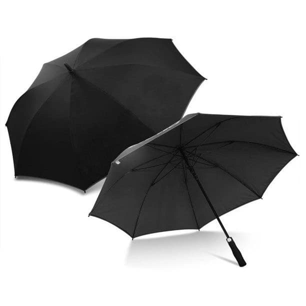 60" Black Pongee Umbrella Double Canopy with EVA Handle and Style 1 Metal Tip product image