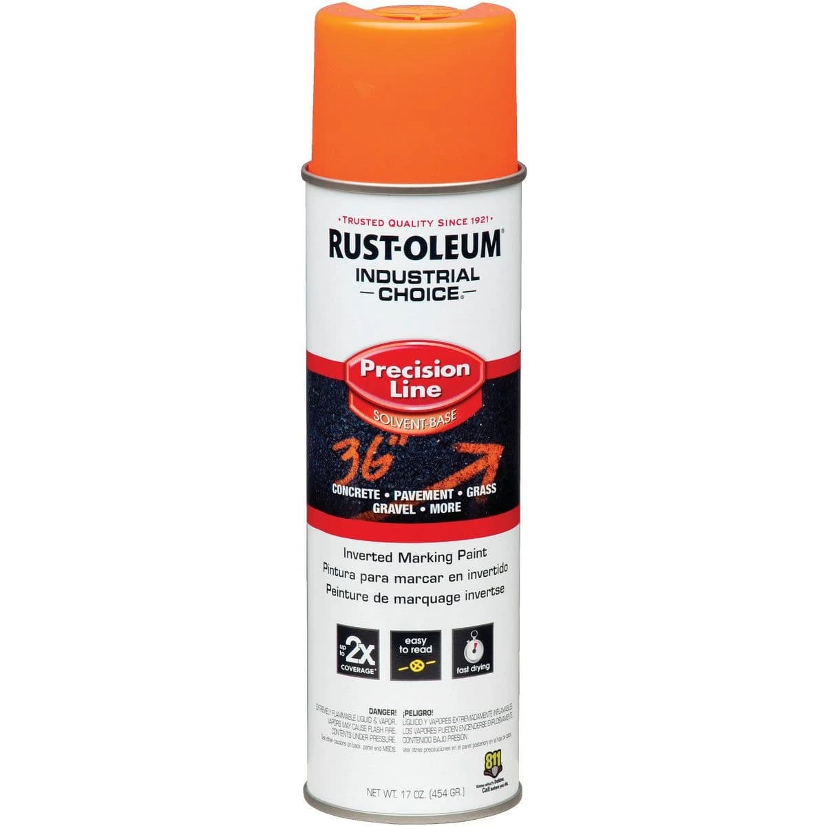 Rust-Oleum Industrial Choice APWA Orange 17 Oz. Inverted Marking Spray Paint product image