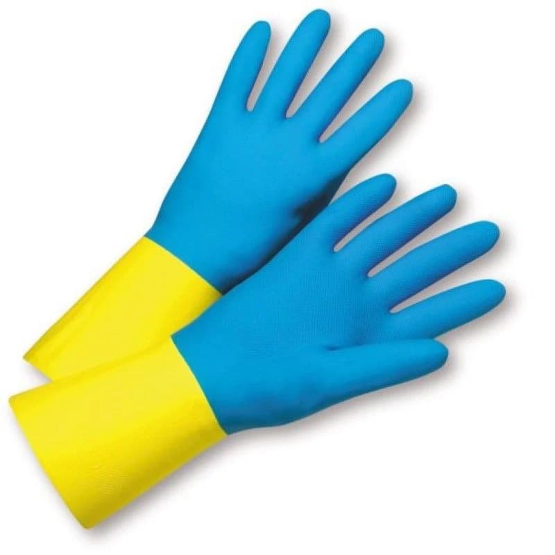 West Chester Blue/Yellow Neoprene/Latex Flock-Lined Gloves, XL product image