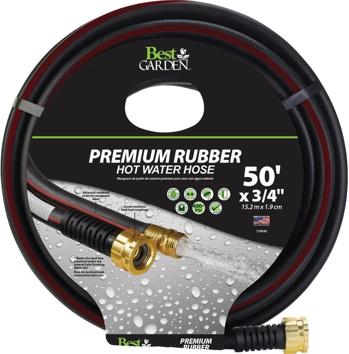 Best Garden Premium Rubber 3/4" x 50' Hot Water Hose product image