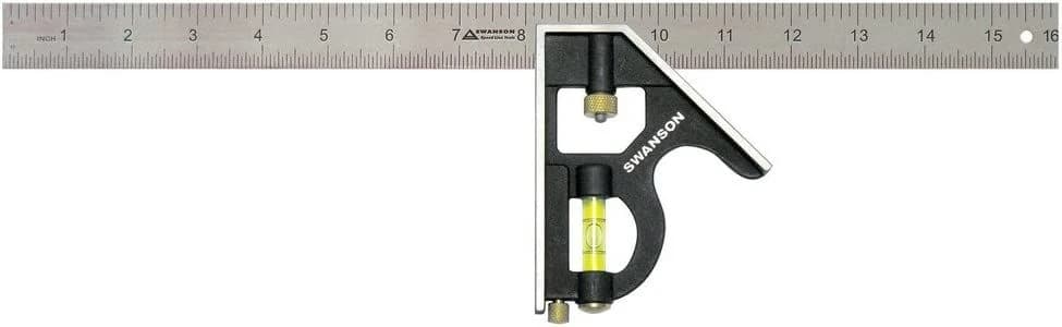 Swanson 16" Combo Square w/Cast Zinc Body Stainless Steel Ruler and Brass Bolt product image