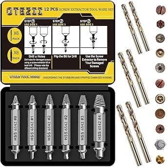OTEZII 12 PCS Damaged Screw Extractor Set product image
