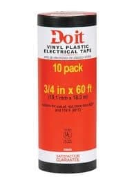 Do it General Purpose 3/4" X 60' Black Electrical Tape product image