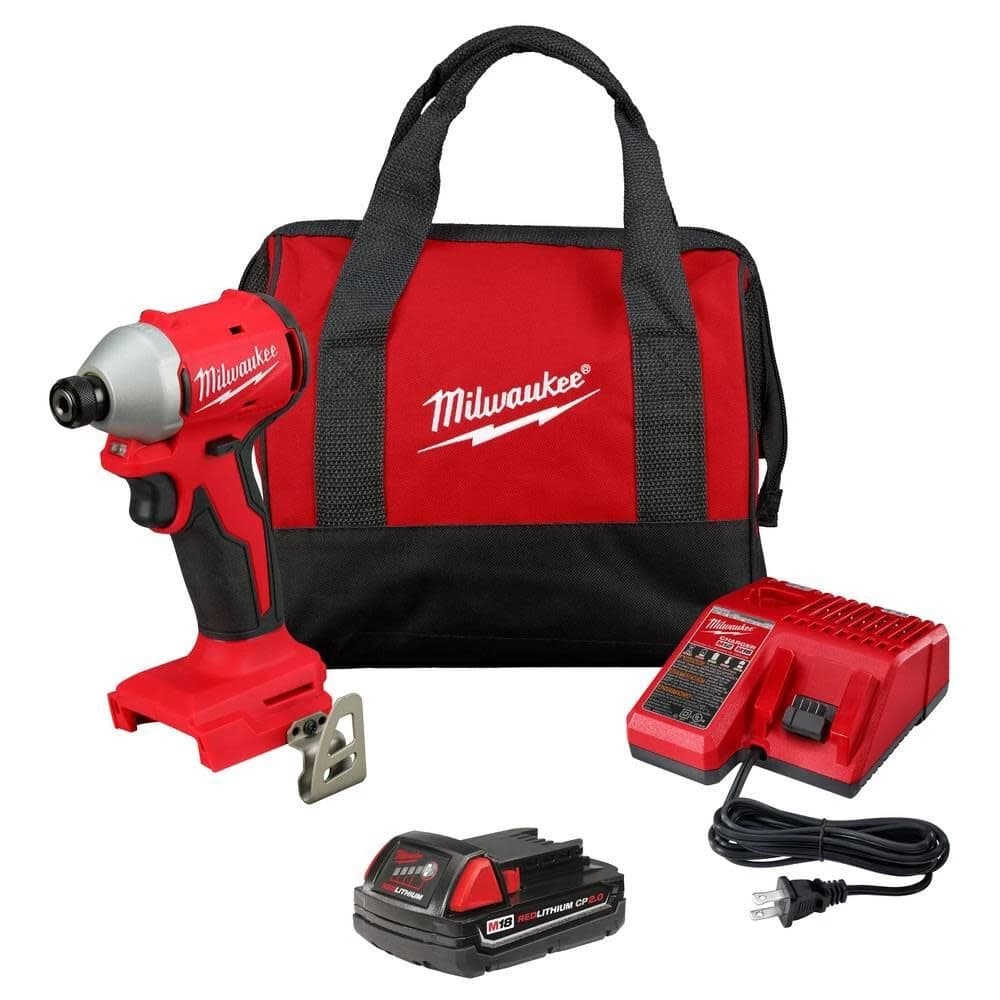 Milwaukee M18 Lithium-Ion Compact Brushless Cordless 1/4" Impact Driver Kit product image