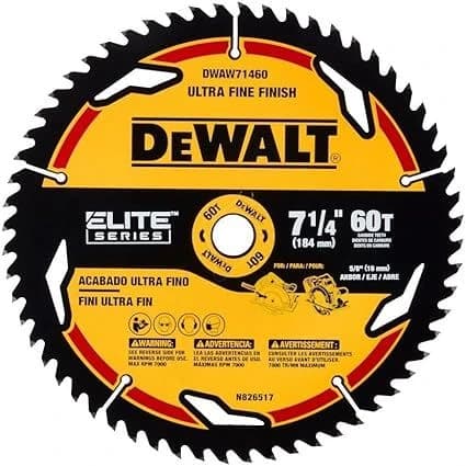 Dewalt Elite Series 7 1/4" Ultra Fine Finish Circular Saw Blade 60T product image
