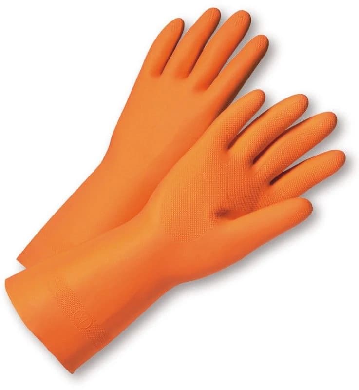 West Chester Flock Lined Orange Latex Glove - XL product image