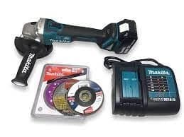 Makita 4 1/2" 18V Grinder Brushless w/1 Battery, Charger & 3 Discs product image
