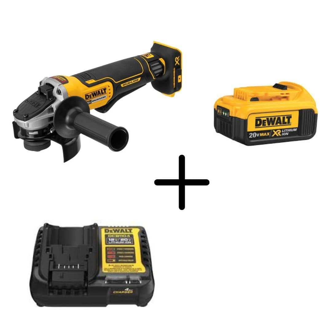 Dewalt 20V 4 1/2" Paddle Switch Angle Grinder w/4 Ah Battery & Charger product image