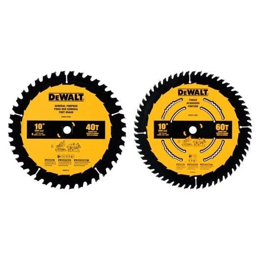 Dewalt 10" 40T & 60T General Purpose Blade Combo Pack product image