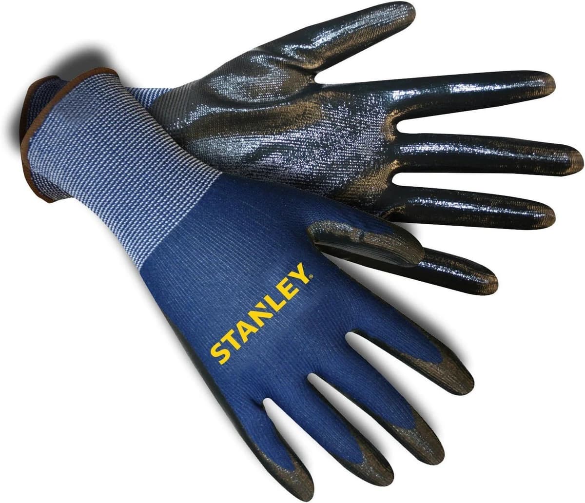 Stanley Polyester Glove with Smooth Black Nitrile Coating Blue Glove product image