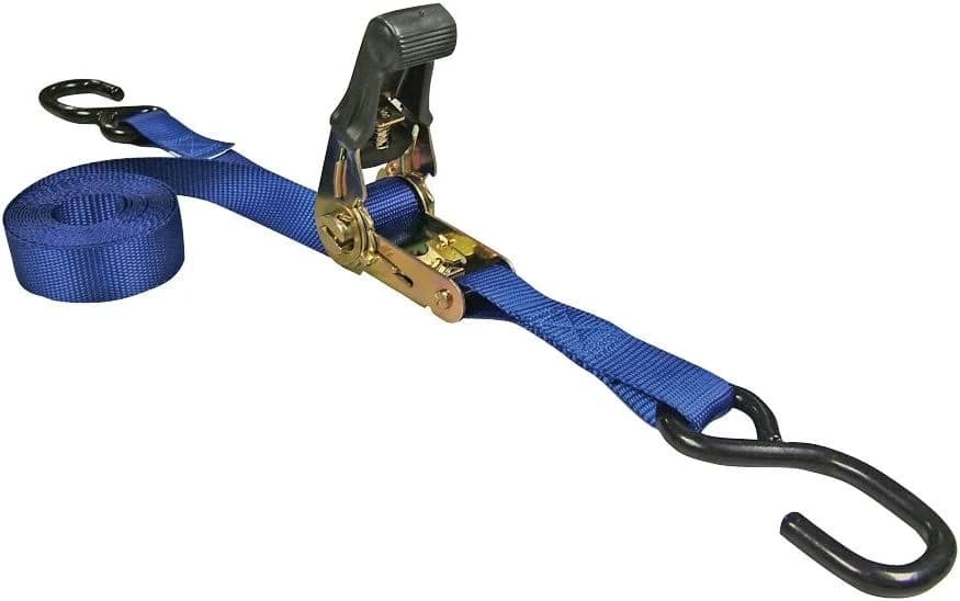 Erickson Blue 1" x 10' Rubber Handle Ratcheting Tie-Down Strap, 1200 lb 4pk product image