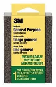 3M Sanding Sponge Dual Grit Block 3 3/4" x 2 5/8" x 1" Medium/Coarse product image
