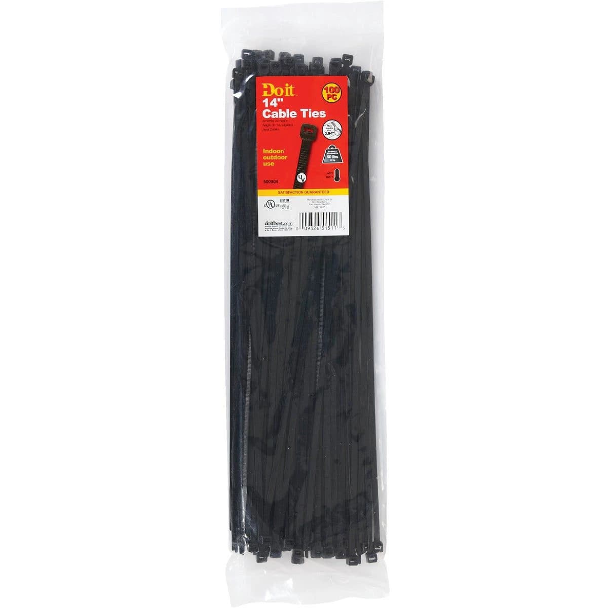 Do it 14 Inch x 0.189 Inch Black Molded Nylon Weather Resistant Cable Tie (100-Pk) product image