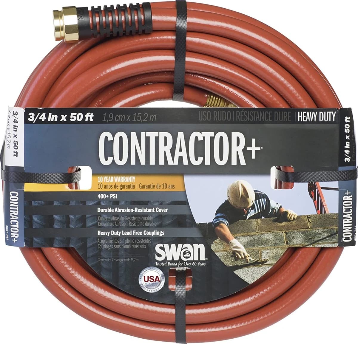 Swan 50' x 3/4" Commercial Duty Water Hose Red product image