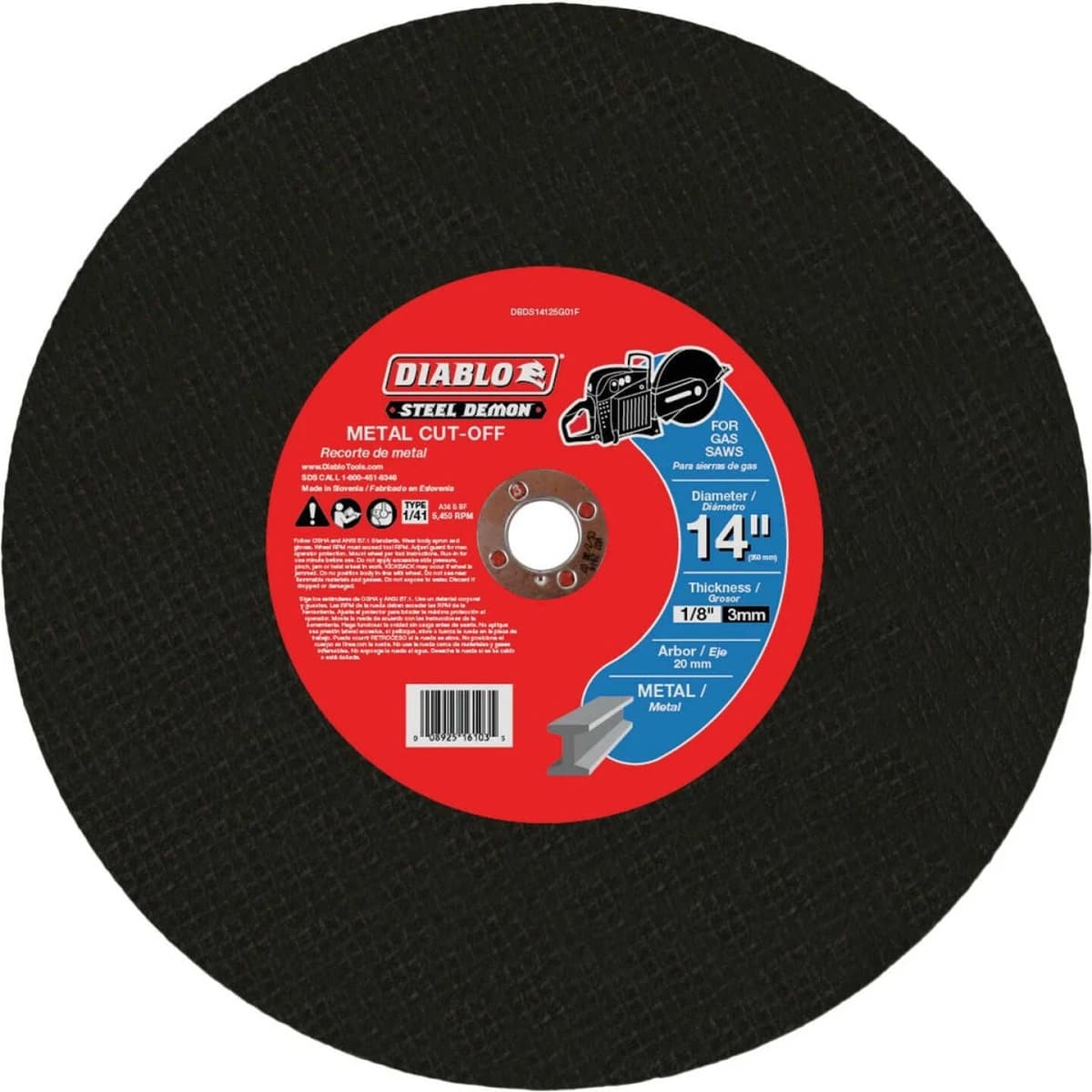 Diablo Steel Demon 14" x 20mm Metal High Speed Cut Off Disc Blade product image
