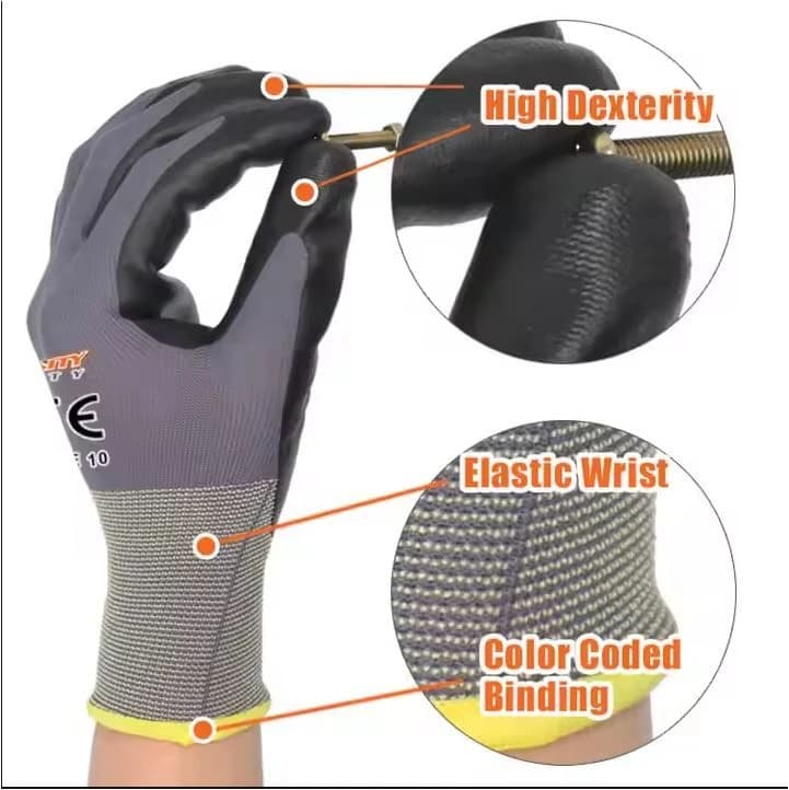 15 Gauge Nylon Spandex Liner with Nitrile Foam Palm Coated Glove product image