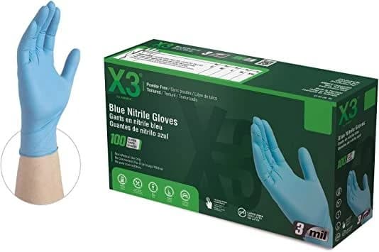 X3 Blue Nitrile Powder Free Industrial Gloves product image