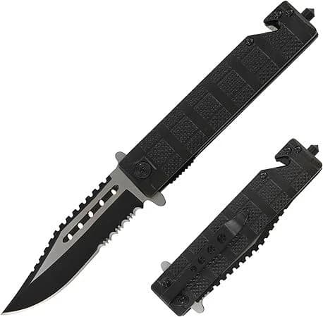 Spring Assist Knife 8.5" Clip Point Blade with Serration product image