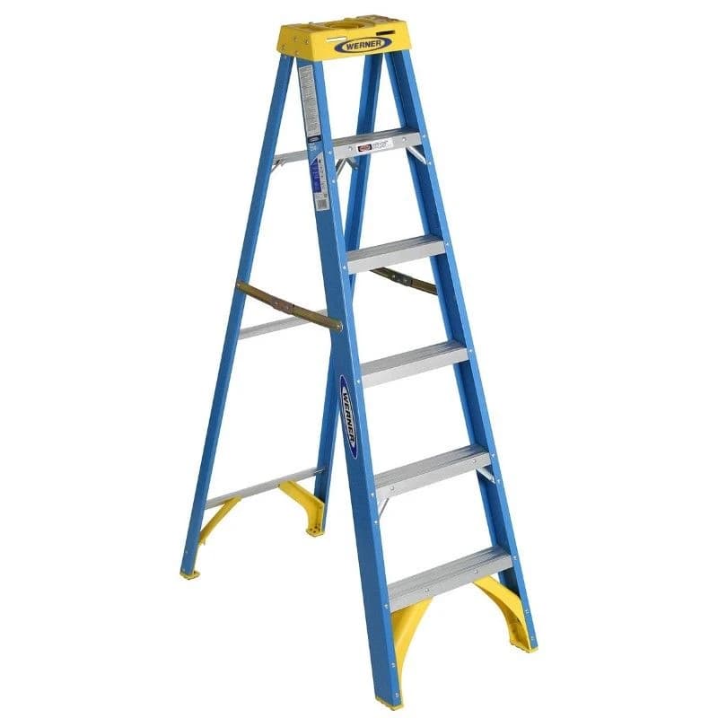 Werner Step Fiberglass Ladder Type 1 6' (USA) 250lb (Blue) product image