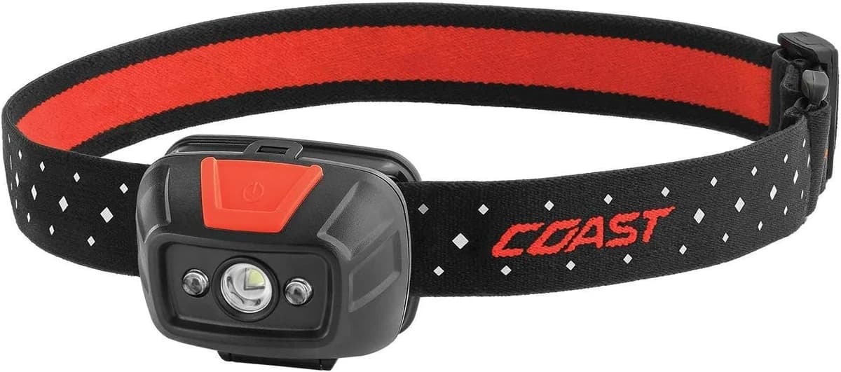 Coast FL19 365 Lumen Dual Color (White & Red) LED Headlamp Hard Hat Clips Incl. product image