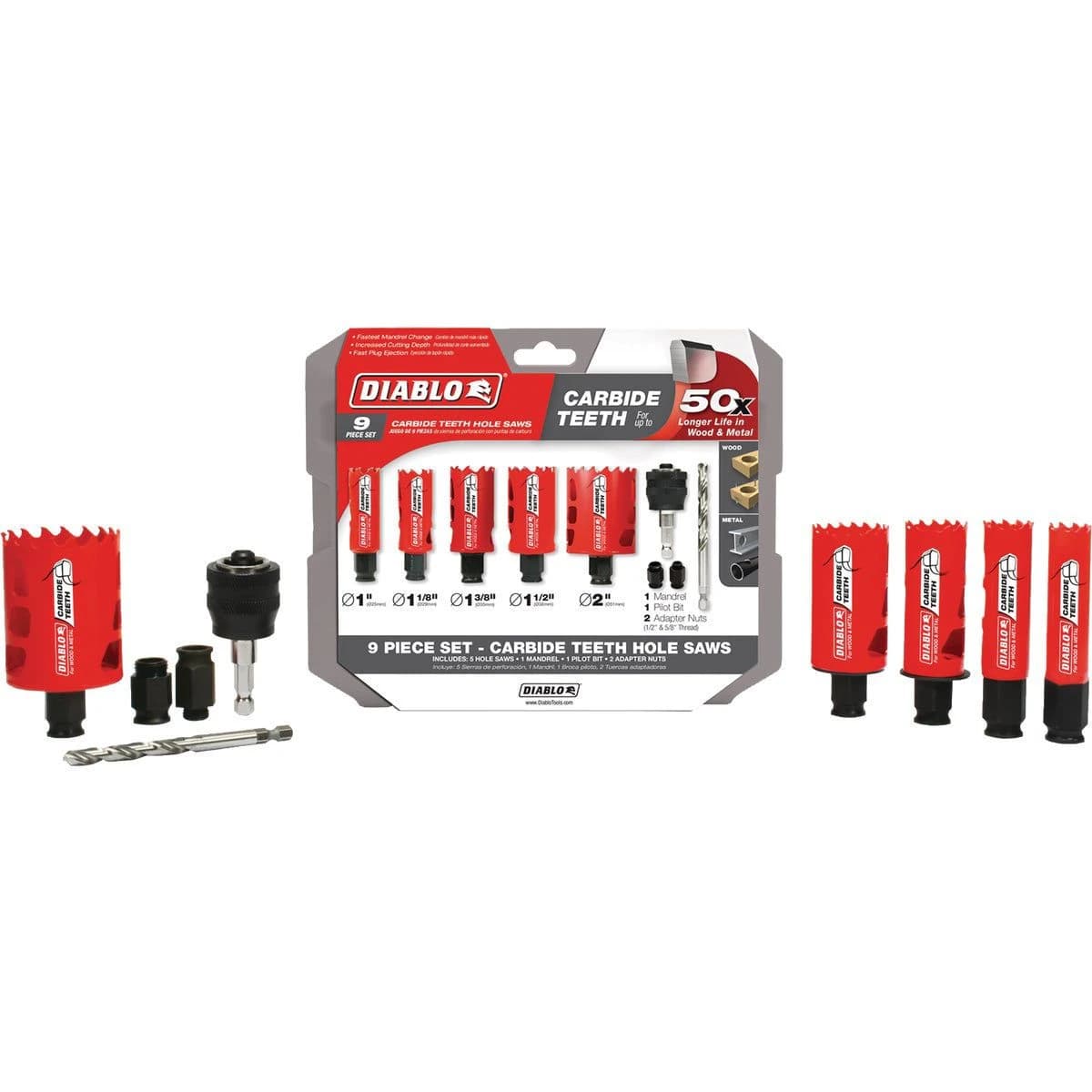 Diablo Carbide-Tipped Hole Saw Set (9-Piece) product image